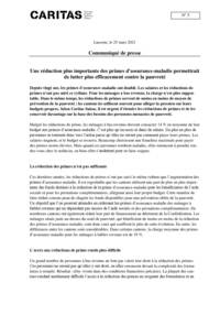 Depuis vingt ans, les primes d’assurance-maladie ont doublé. Les salaires et les réductions de primes n’ont pas suivi ce rythme. Pour les ménages à bas revenus, la charge n’est plus supportable. Dans le même temps, les réductions de primes servent de moins en moins de moyen de prévention de la pauvreté ; les cantons les utilisent souvent pour alléger la pression sur leurs budgets propres. Selon Caritas Suisse, il est urgent d’étendre les réductions de primes et de les concevoir davantage sur la base des besoins des personnes menacées de pauvreté.