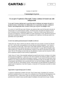 Un an après l’énorme explosion qui a secoué Beyrouth, les habitants ont toujours du mal à reprendre le dessus. Caritas Suisse, en collaboration avec ses partenaires sur place, continue de fournir l’aide indispensable dont a besoin le Liban, pays en proie à de multiples crises.
