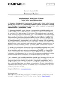 Le changement climatique affecte les personnes les plus pauvres de la planète. La lutte contre la pauvreté passe donc aussi par la protection des populations contre les conséquences du réchauf-fement climatique. Avec son action climat, Caritas Suisse explore de nouvelles voies et permet de soutenir des projets à long terme pour le climat.