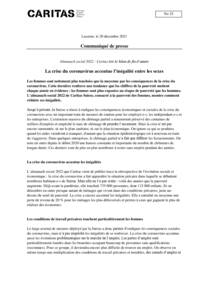 Les femmes sont nettement plus touchées que la moyenne par les conséquences de la crise du coronavirus. Cette dernière renforce une tendance que les chiffres de la pauvreté mettent chaque année en évidence : les femmes sont plus exposées au risque de pauvreté que les hommes. L’almanach social 2022 de Caritas Suisse, consacré à la pauvreté des femmes, montre comment réduire ces inégalités.