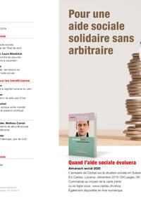Almanach social 2020 - «Quand l’aide sociale évoluera», l’annuaire de Caritas sur la situation sociale en Suisse. Prospectus avec sommaire et carte de commande à imprimer.