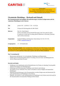 Diese Veranstaltung führt einerseits in die Länderkunde und den Herkunftskontext der Ukraine als ehemalige Sowjetrepublik, zeigt die aktuelle Entwicklung in der Herkunftsregion auf und soll andererseits helfen zu erkennen, was wir in unserer Tätigkeit mit ukrainischen Flüchtlingen zu beachten haben.