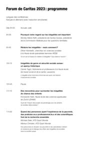 Forum Caritas 2023 - Inégalités en Suisse