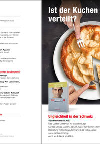 Sozialalmanach 2023 - «Ungleichheit in der Schweiz», das Caritas-Jahresbuch zur sozialen Lage der Schweiz. Prospekt mit Inhaltsangaben und Bestellkarte zum Ausdrucken.